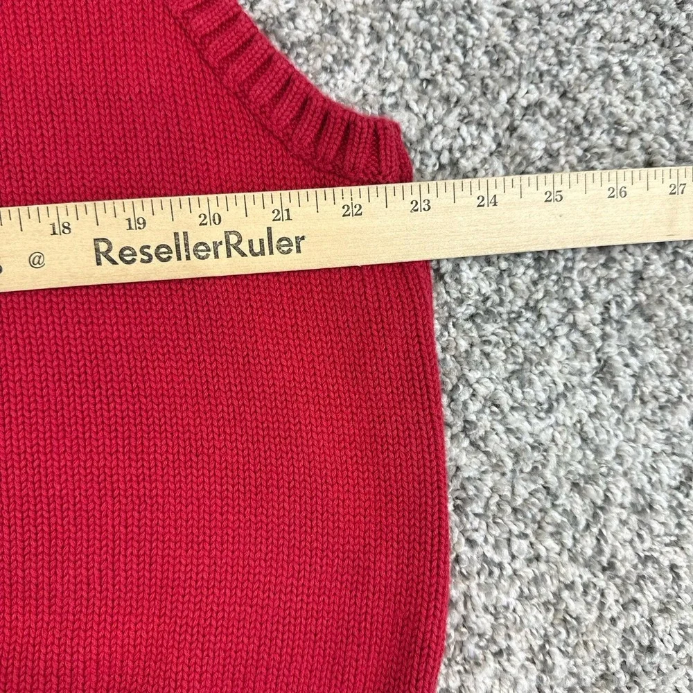 Vintage Polo Ralph Lauren Sweater Vest Mens Large Red 100% Cotton Preppy Golf